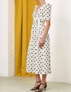 ZIMMERMANN Clothing<V Neck Midi Dress
