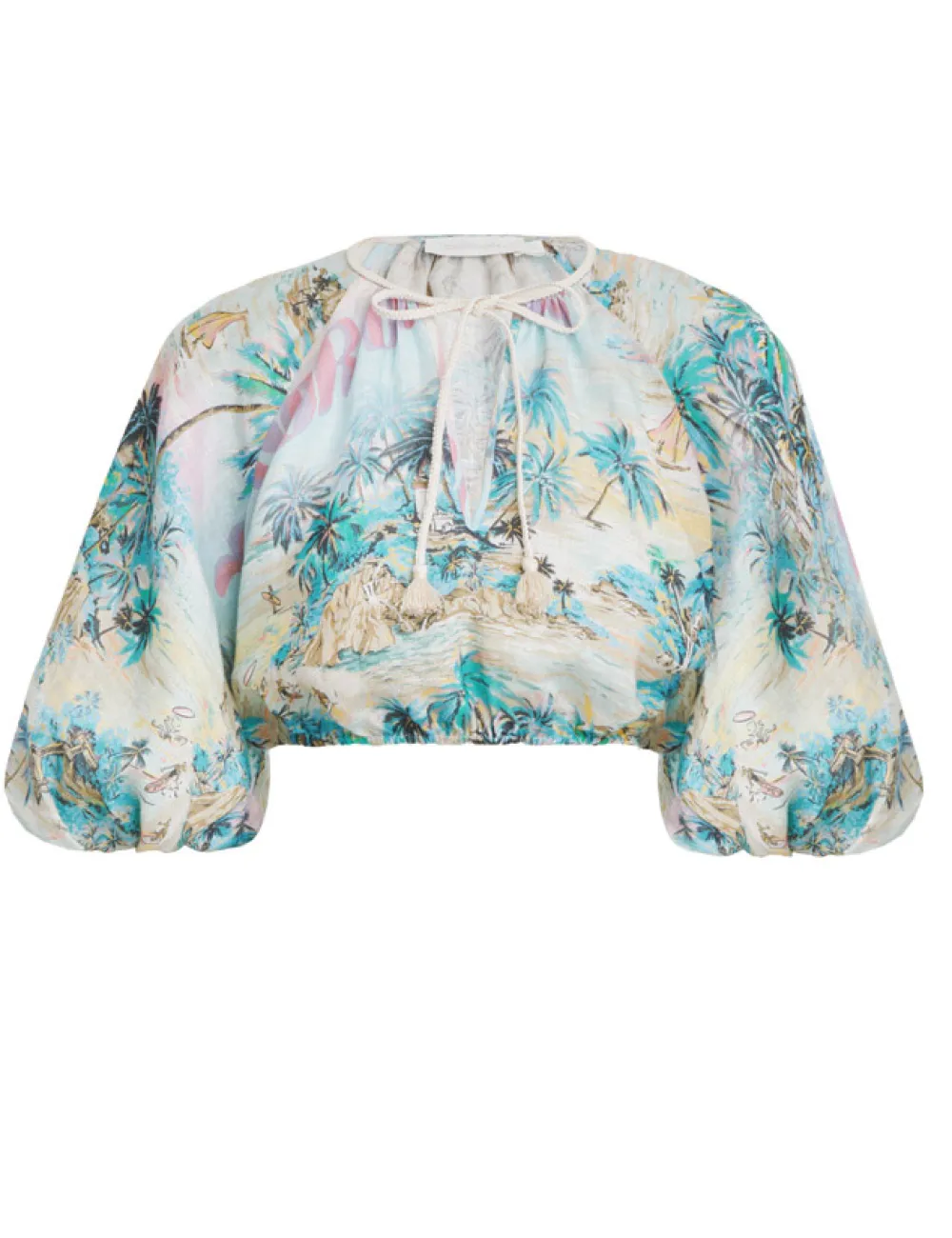 ZIMMERMANN Tops<Vacay Puff Sleeve Crop Top