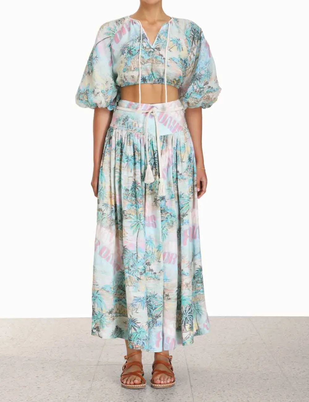 ZIMMERMANN Tops<Vacay Puff Sleeve Crop Top