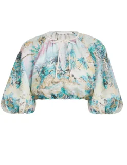 ZIMMERMANN Clothing<Vacay Puff Sleeve Crop Top